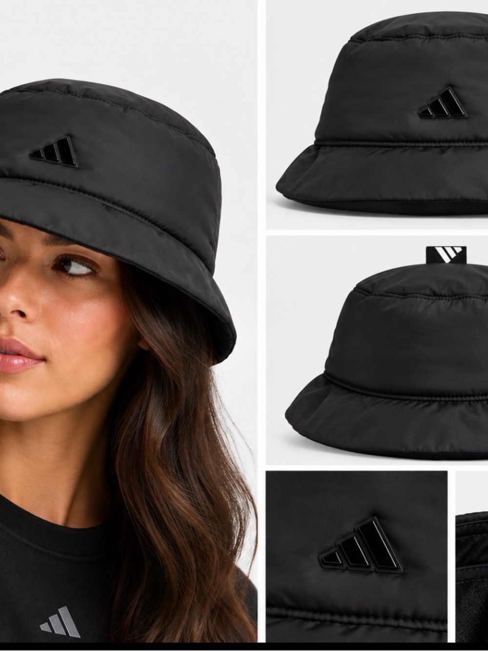 adidas Women’s Puffer Bucket Hat Black OSFM NWT